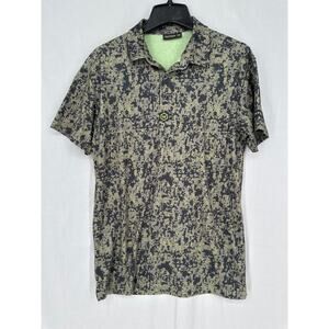 Warrior Camo Polo Shirt Mens XS Green EMR Moisture Wicking Stretch Camouflage